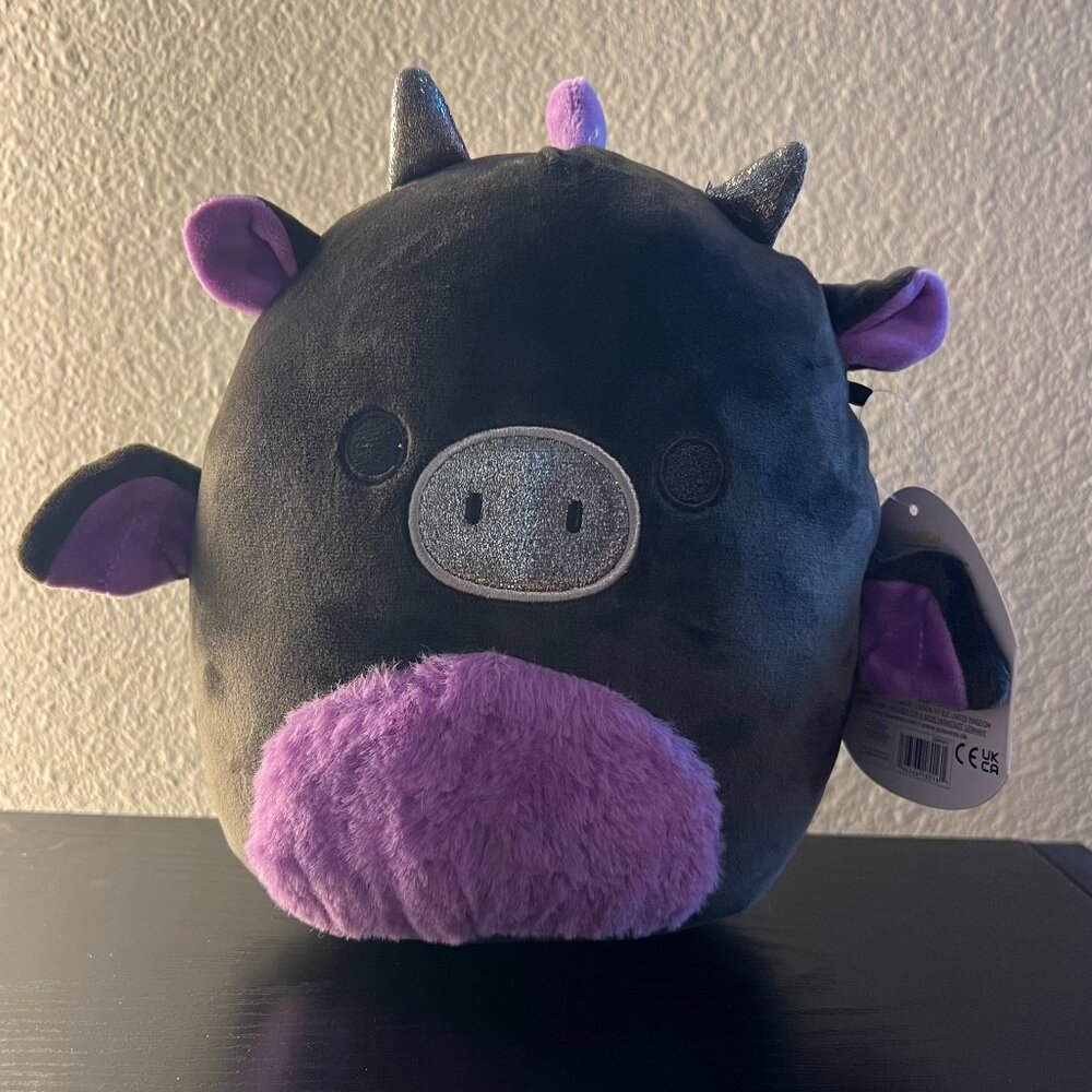 Squishmallows Dent the dragon Halloween black and purple NWT